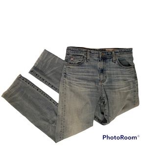 ADRIANO GOLDSCHMIED AG JEANS BLUE DENIM ISABELLE HIGH RISE STRAIGHT CROP SIZE 27